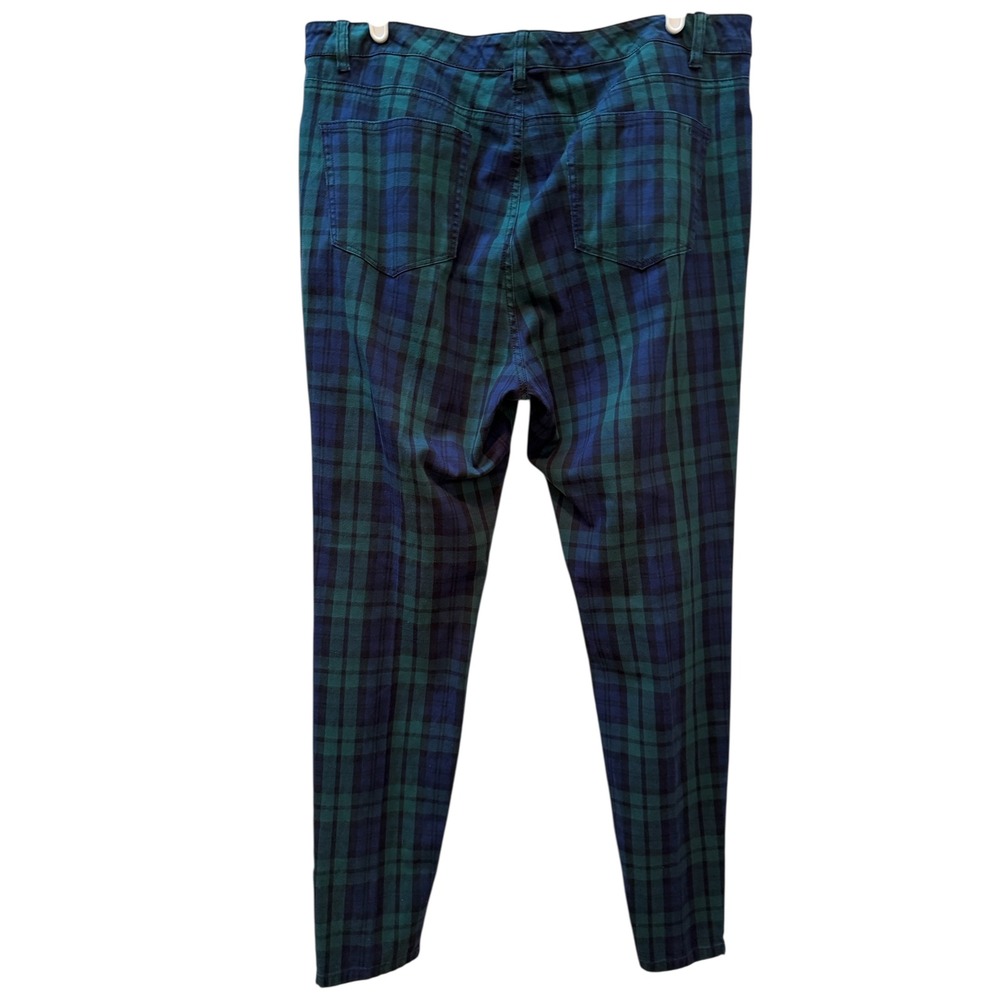 Talbots Plaid Pants Women 16P Green Blackwatch Wool Blend Ankle Tapered Preppy